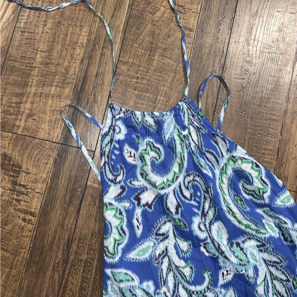 Zara printed maxi dress blue white boho formal summer  halter floral blogger fav - Picture 10 of 10